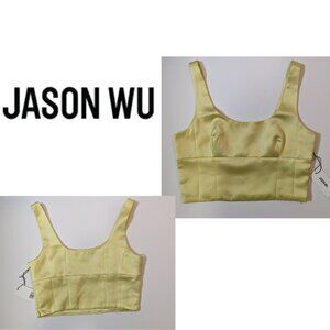 New Jason Wu Satin Yellow Crop Top